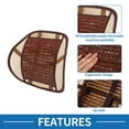 thumbnail image 2 of Almohada Lumbar de Masaje de Beads de Bambú para Asiento de Automóvil Unique Bargains 41x43cm Malla Marrón 1 Pc, 2 of 6