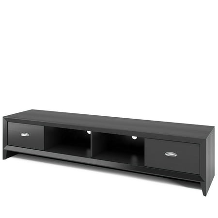 CorLiving - Lakewood Extra Wide TV Stand, for TVs up to 85" - Black Wood Grain