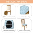 thumbnail image 4 of Light Blue Geometric Quatrefoil Pattern Seat Covers for Dining Room Chairs Set Of 4,Stretch Printed Washable Chair Seat Cover with Elastic Ties and Button,Removable Waterproof Couch Cushion Covers, 4 of 6
