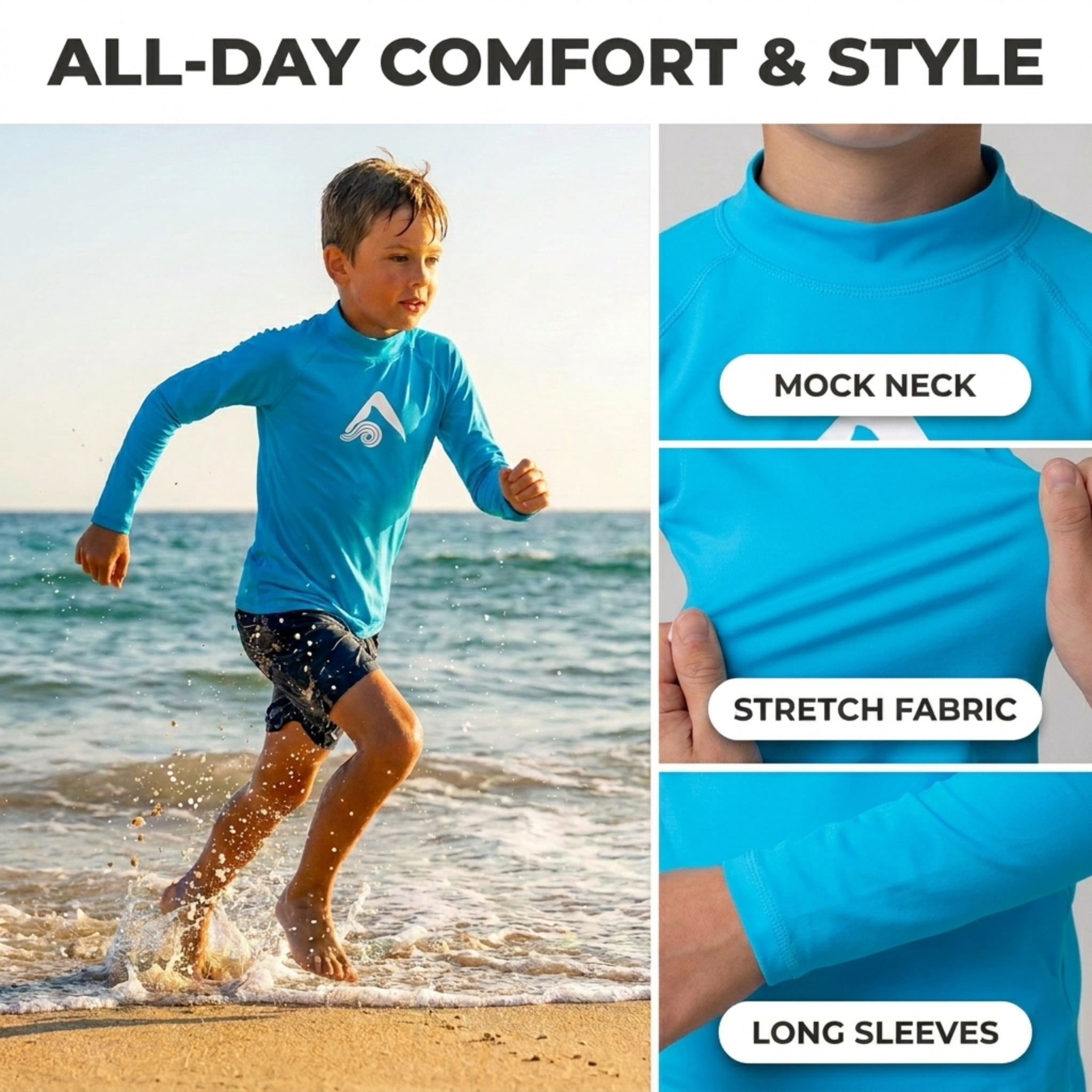 Kanu Surf Boys' Platinum Rashguard