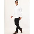 thumbnail image 4 of Camisa de vestir blanca para hombre, manga larga, cuello abotonado, ajuste delgado, camisas de negocios pequeñas Unique Bargains Camisa, 4 of 6