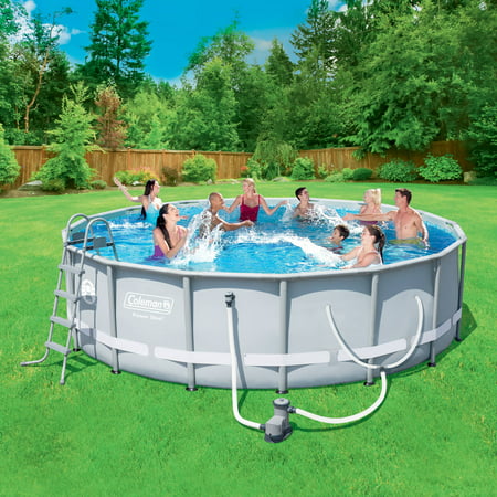Coleman 16 Feet x 48 inch Power Steel Frame Above-Ground Swimming Pool Set
