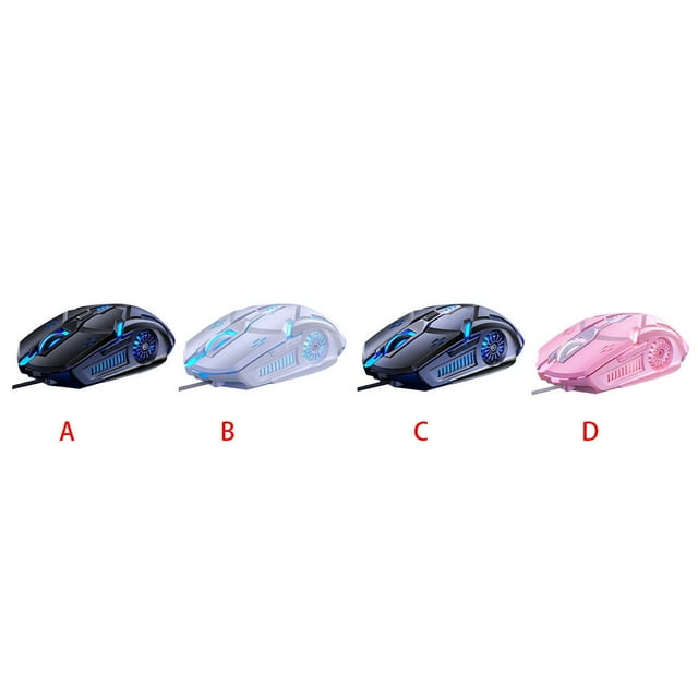 Vonky Gaming Mouse Low-noise 7 Color Backlight 6 Key 7 Color Backlight Mechanical Mouse Anti-slip Mechanical Mouse Gaming Accessory, White