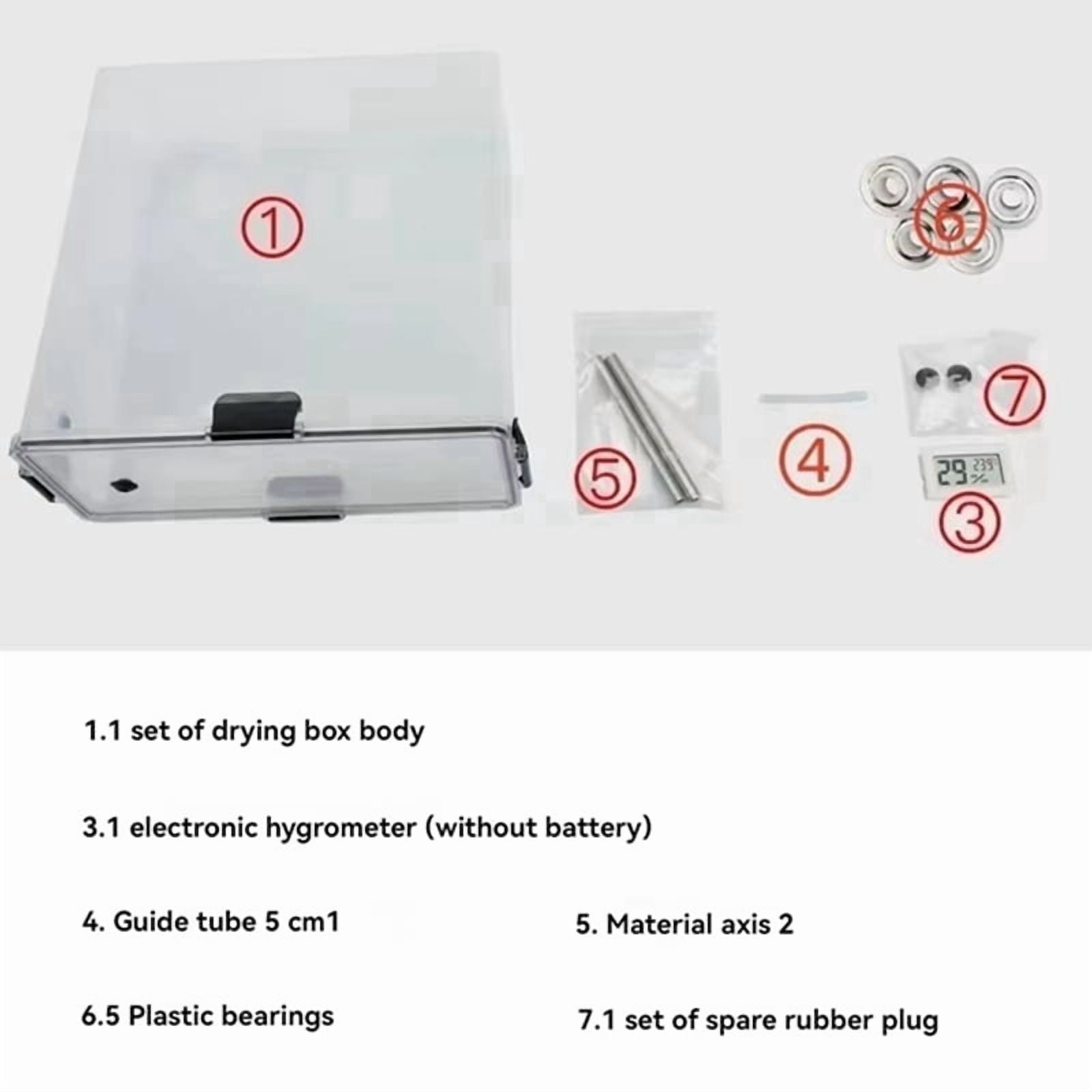 2Pcs 3D Printer Filament Dryer Box Airtight and Moisture- Real-Time Monitoring for 3D Printer PLA ABS Filaments