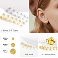 thumbnail image 5 of ChicSilver Christmas Gifts Gold Ball Earrings for Women 14K Gold Plated Minimalist Matte Ball Tiny Stud Earrings Pack of 3 (3,5,7mm), 5 of 9