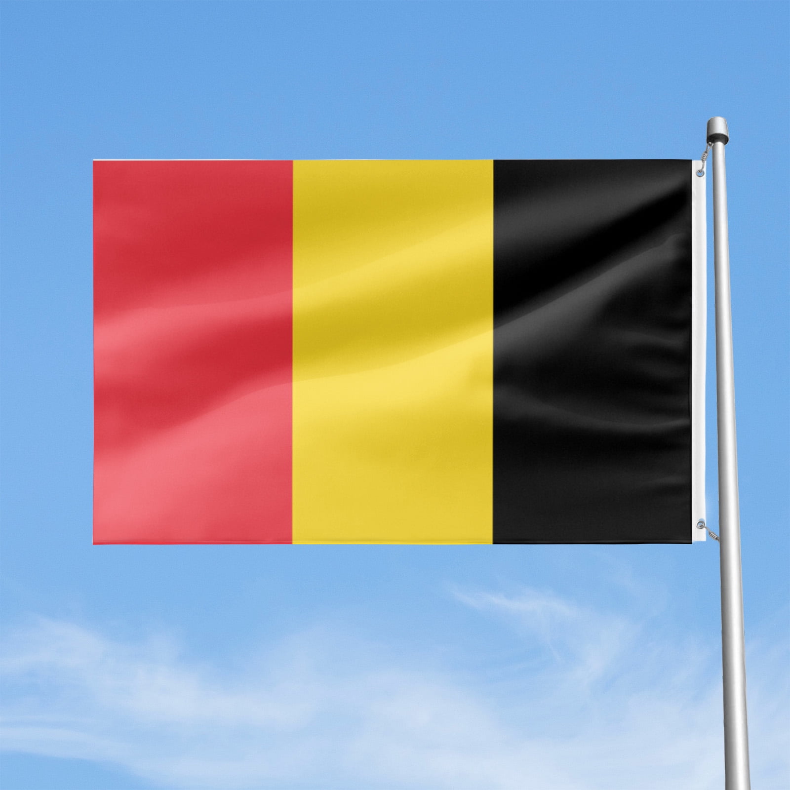 Livetty Double Sided 3 layers Flags 4x6 Ft Belgium Flags Banner for Yard Decoration Garden Display For World Soccer Play