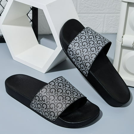 

Universal Slip-On Breathable Slippers - Lightweight Non-Slip PU Upper EVA Insole PVC Sole Perfect for Daily Casual Indoor Vacation All-Season Wear