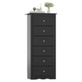 thumbnail image 4 of Gymax 6 Drawer Dresser Tall Wooden Chest of Drawers w/ Metal Drawer Guide Rails Black, 4 of 6