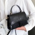 thumbnail image 4 of Bolsa De Hombro Bolso bandolera para mujer Bolsos tipo satchel de cocodrilo con láser de PU brillante para viajes (negro) Likrtyny Para Estrenar, 4 of 9
