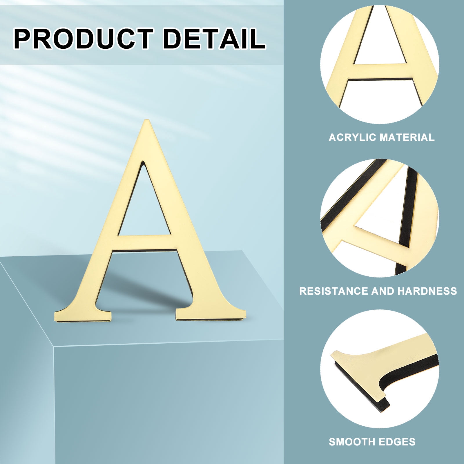 Unique Bargains 3D Alphabet Mirror Wall Stickers 3.94" x 3.94" x 0.31" Letter A