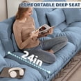 thumbnail image 3 of POVANLI 133.8" Sectional Sofa, 3 Seater Sectional Fluffy Couch,Deep Seat Sofas for Living Home, 3 of 8