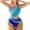 Sky Blue, variant on Women's High Waist Patchwork Swimsuit - Push Up, Backless, Mesh Design, Sexy for Beach/Vacation