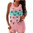 thumbnail image 2 of FDGIU Women's Modest Tankini Set - Tummy Control Tank Top & Shorts with Built-in Bra Bathing Suit, 2 of 5