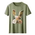 thumbnail image 3 of Tops de Cuello Alto para las Mujeres Amante Impreso Camiseta Cuello Redondo Manga Corta, Poliéster Spandex, 3 of 7