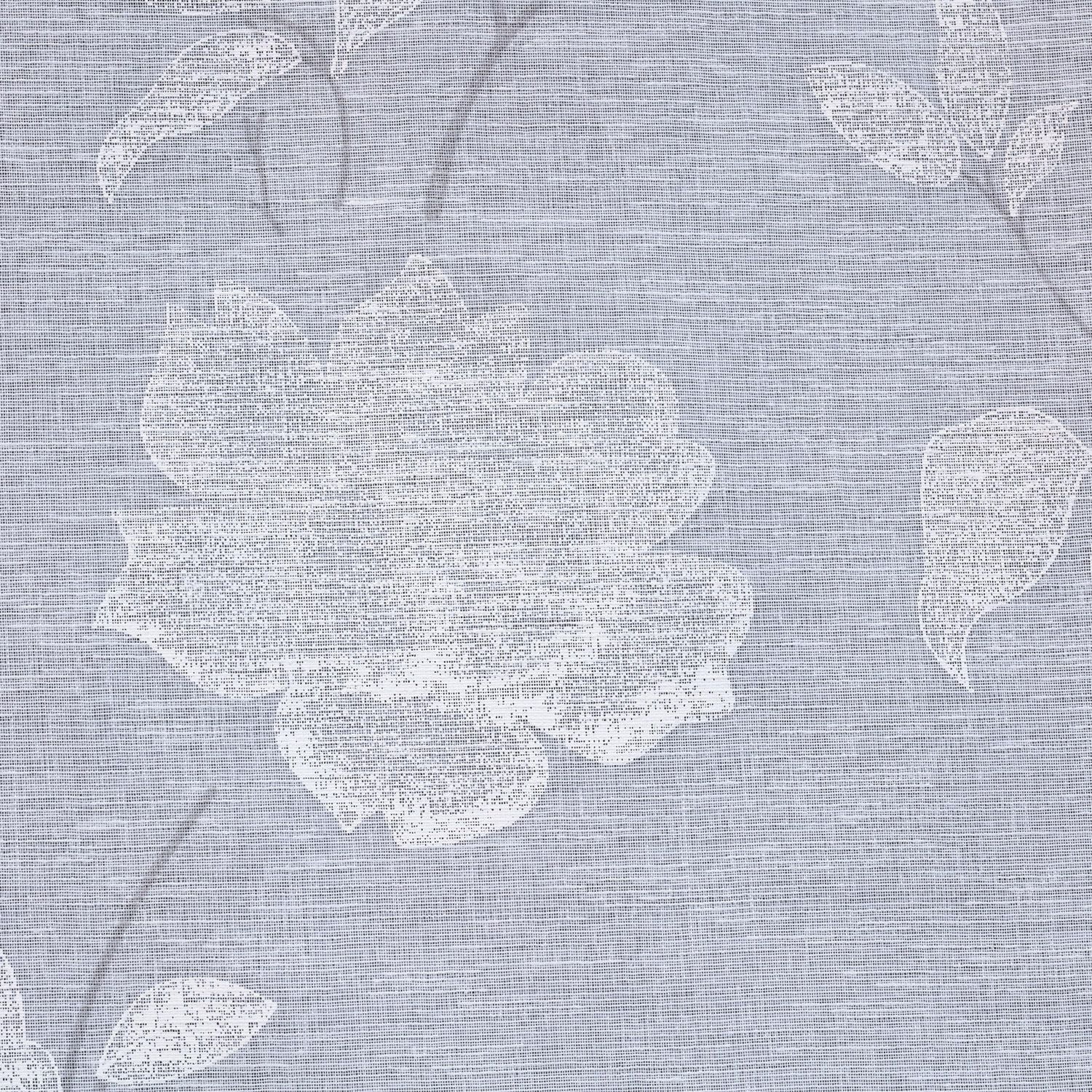 Loft Living Greeley Faux Linen Printed Branches Grommet Single Curtain Panel Semi-sheer 52" x 95" in White