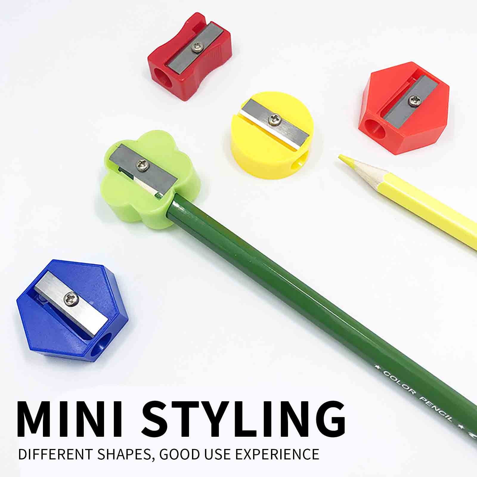 HBBKVI 100 Pcs Pencil Sharpener, Colorful Pencil Sharpener Portable Manual Pencil Sharpener for Office Supplies Random Color