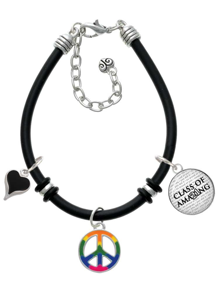 Medium Peace Symbol Peace Bronze Adjustable Cord Bracelet