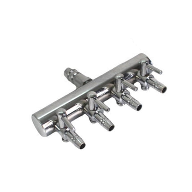 Valve de Levier de Contrôle Aquarium, Accessoires de Pompe de Séparateur de Réservoir de Poissons, Collecteurs de Réservoir de Poissons en Acier Inoxydable Régulateur de Ligne en T Multi-Port Connecteur Tuyau de Tuyauterie Aérienne