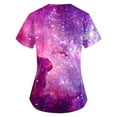 thumbnail image 3 of SAATLERI Scrubs for Women Galaxy Scrub Top Uniform Nurse Tops Short Sleeve Workwear V Neck Scrub Shirts for Women, 3 of 3
