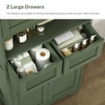 thumbnail image 5 of 57.8" H Tall Bathroom Storage Cabinet with 2 Drawers & 2 Adjustable Shelves, Floor Cabinet with 4 Doors, Tall Cabinet for Living Room, Dining Room, Entryway, Forest Green, 5 of 10