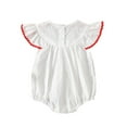 thumbnail image 4 of Zanarzt Baby Girl Summer Bodysuit Summer Toddler Girl Jumpsuit Shorts Little Girl Overalls Clothes Baby Romper Jumpsuit One Piece Outfit White,0-3 Months, 4 of 7