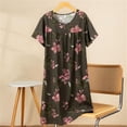 thumbnail image 2 of Chemise de Nuit pour Femmes, Manches Courtes à Col Rond Imprimé, Robe d'Allaitement, Rayonne Spandex Douce, Robe de Détente Longueur Genou, 2 of 5