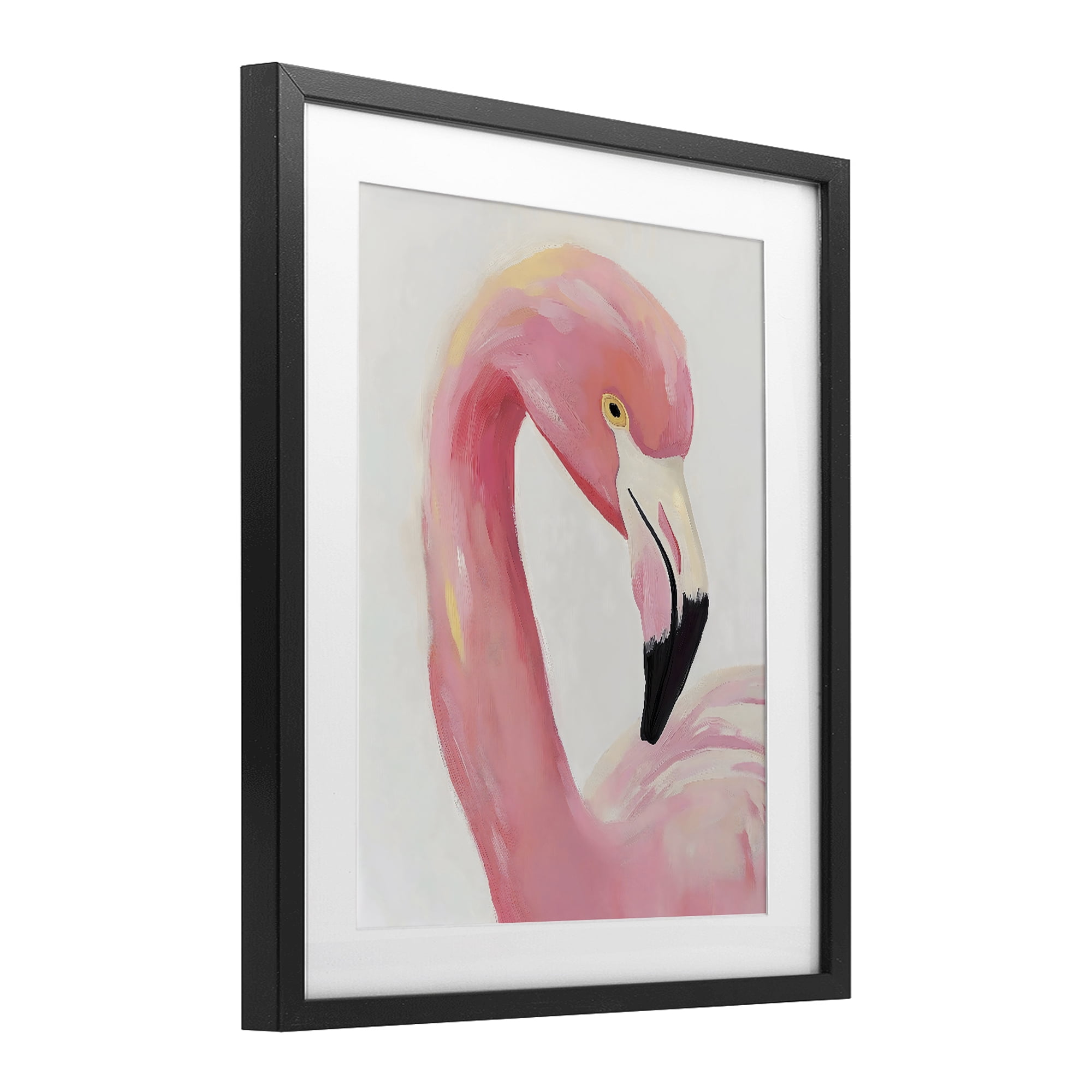 Stupell Industries Serene Pink Flamingo Portrait Black Framed Print Under Glass, design by The Prints Vibe