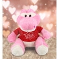 thumbnail image 4 of DolliBu I LOVE YOU Plush Sitting Pink Alligator - Cute Stuffed Animal with Red Shirt For Valentine, Anniversary, Romantic Date, Boyfriend, or Girlfriend Gift - 10 Inches, 4 of 6