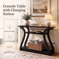 thumbnail image 3 of ZENY 3-Tier Console Table with Charging Station Black Sofa Side Table, 3 of 9