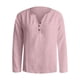 thumbnail image 3 of MHFRRA Camiseta Informal de Manga Larga con Cuello En V y Estampado Liso Rosa, 3 of 4