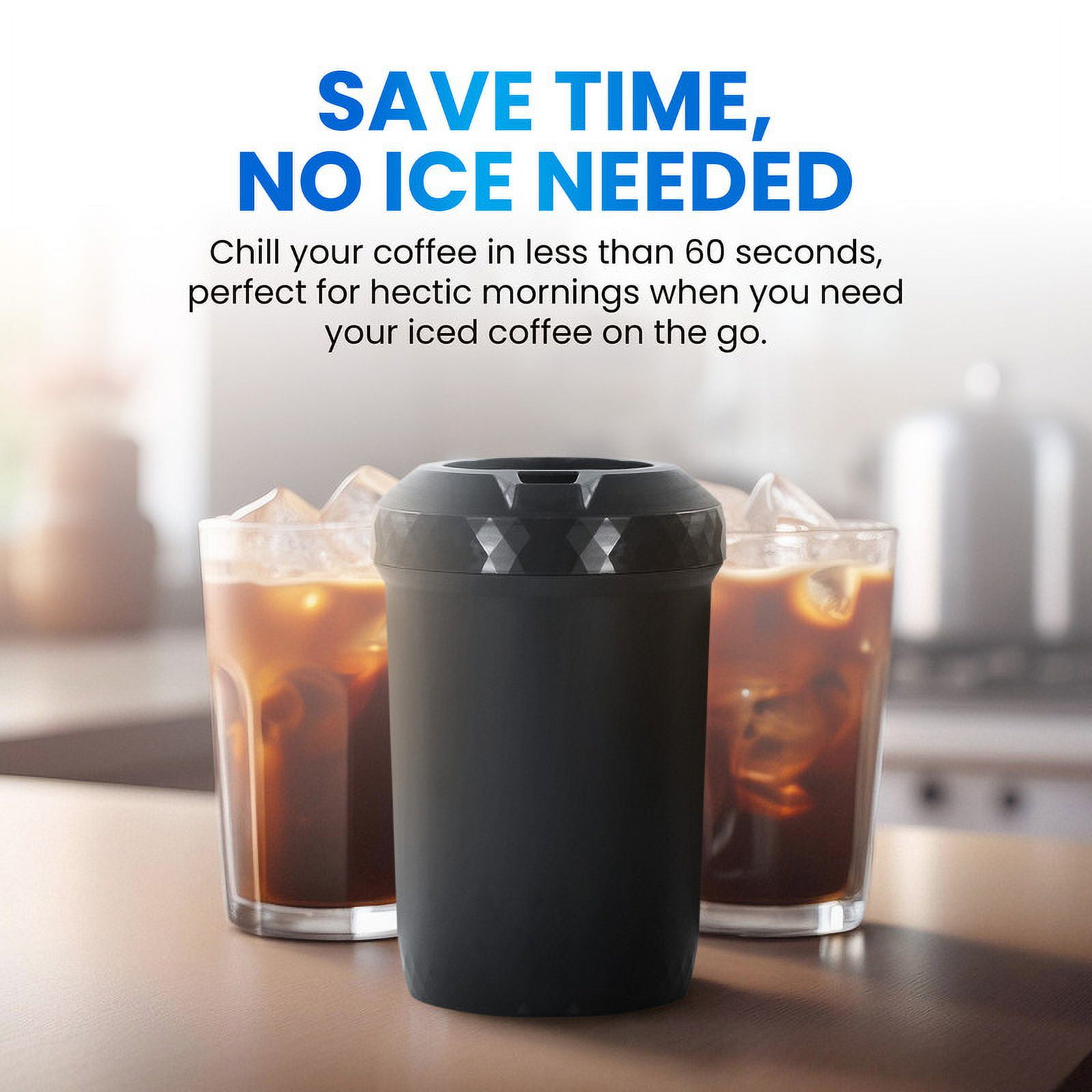 Elite Cuisine EBC0152 HyperChiller Patented Coffee/Beverage Cooler – Ready in One Minute –, Reusable for Iced Tea, Wine Spirits, Alcohol, Juice, 12.5 OZ