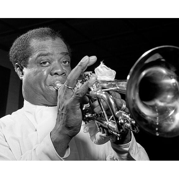 Portrait of Louis Armstrong at Carnegie Hall - 12x18 Inch Laminated Aviation Poster - Stunning Detail and Bold Colors
