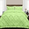 thumbnail image 1 of Super King Plus Comforter Diamond Ruffle Sage Luxurious Collection Microfiber Fill Duvet Insert Box Stiched Quilted Fluffy Soft All Season Comforter with Pillowcases & Premium Piping, 1 of 7