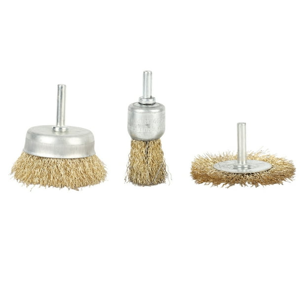 Cepillo De Alambre De Taladro Eléctrico, Cepillo De Pluma De Alambre De Herramienta Inalámbrica 3 Piezas De Acero Inoxidable Para Tipo 4500 RPM