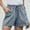 Gray, variant on Womens Elastic Waist Shorts, Women's Loose Wide Leg Pants High Waist Straight Pants Casual Cotton Linen Shorts Plus Size Shorts Black L
