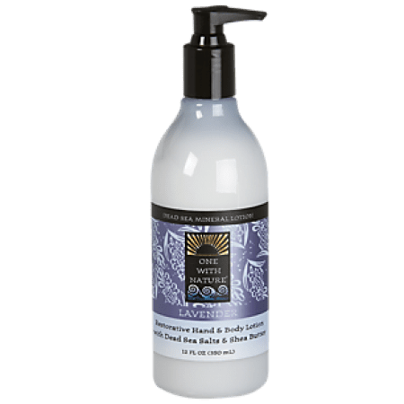 Dead Sea Hand Lotion - One With Nature Dead Sea Mineral Restorative Hand and Body Lotion, Lavender, 12 fl Oz