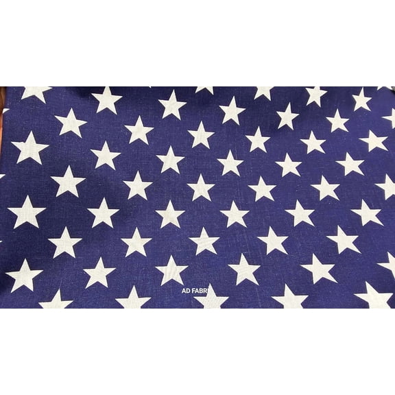 Stripe, Colors, Flag, Print Cotton Fabric by The Yard, 60” Wide (Star)
