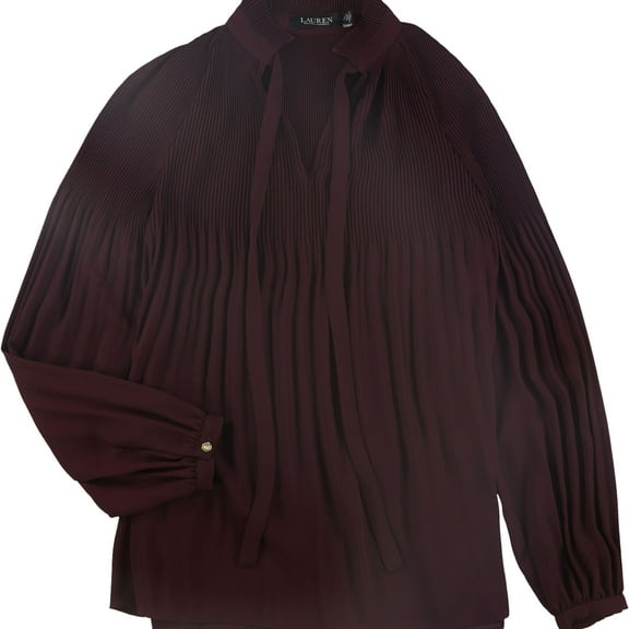 Ralph Lauren Womens Tie Front Pullover Blouse, Red, X-Small