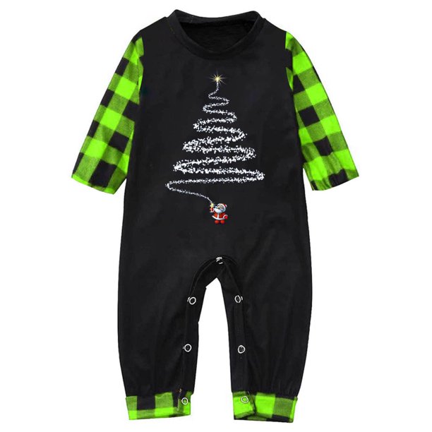 Pijamas familiares europeos con estampado navideño de moda, traje para padres e hijos, monos de poliéster para bebés.