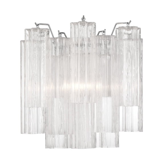 ADD-303-CH-CL Crystorama Lighting Addis - 2 Light Wall Sconce-14.5 Inch Tall and 14.5 Inch Wide-Polished Chrome Finish-Clear Glass Color