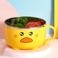 thumbnail image 4 of Ramen-skål med lock i söt stål, köksfrukt, snabbnudlar, soppa, dubbelskikts skål, bordsartiklar, 4 of 5