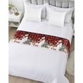 thumbnail image 5 of Xipuska Red Plaid Christmas Bed Runners for Queen Size Bed, Decorative Bed Throws for Foot of Bed, Snowman Snowflake Xmas Tree Ball Elk Bed Runner Sofa Throw Bedding Scarf Slipcover for Bedroom, 5 of 6