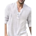 thumbnail image 5 of Gvmfive Mens Casual Long Sleeve Stand Collar Button Up Shirts, 5 of 6