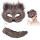 thumbnail image 5 of Halloween Para Adultos, Protector Facial De Peluche, Protector Facial De Peluche Negro Con Forma De Animal, Maquillaje, Baile, Hombres Y Mujeres, Protector Facial De Simulación De Media Cara Con Lla, 5 of 7