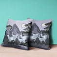 thumbnail image 4 of 26x26 White Muted Purple Deer Blown Seam Broadcloth Animal Print Throw Pillow, 4 of 5