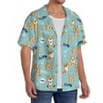 thumbnail image 2 of Gukieu Cute Dogs Corgi Print Men's Short-sleeved Shirts, Button-down Pocket Shirts, T-shirts, Beach Vacation Travel Summer Clothing-Medium, 2 of 5