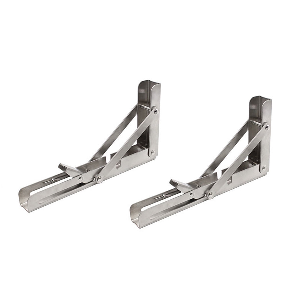 1 Pair Folding Shelf Brackets L-Angle Wall Mounted Brackets Metal Shelf Brackets & Supports Floating Shelf Hardware