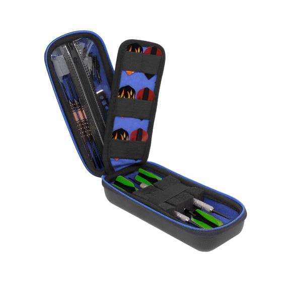 USA Gear 3 Dart Case Holster, Storage for Plastic Tips, 12 Flight Slots, Locking Foam Design (Blue)