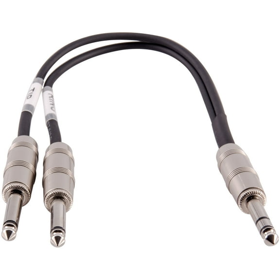 Seismic Audio 1 Foot 1/4 Inch TRS Male to Dual 1/4 Inch TS Y Splitter Cable - Interface Cord - SA-Y81