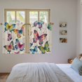 thumbnail image 3 of Colorful Butterfly Kitchen Curtain for Berdoom Living Room Cafe 54" Length, Elegant Pastoral Butterflies Rustic Watercolor Tiers Curtains Light Filtering Drapes Window Treatment 2 Panels 52"Wx54"L, 3 of 8